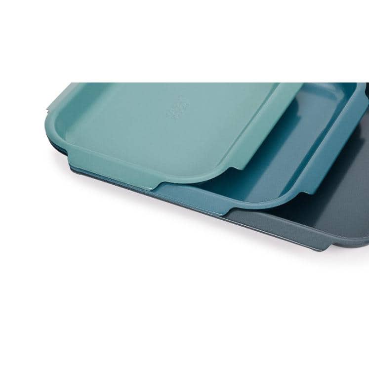 Blue Carbon Steel Non-stick 3-Piece Baking Sheet Pan Set