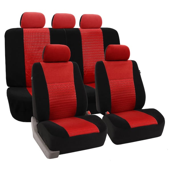 FH Group Fabric 47 in. x 23 in. x 1 in. Deluxe 3D Air Mesh Full Set Seat Covers