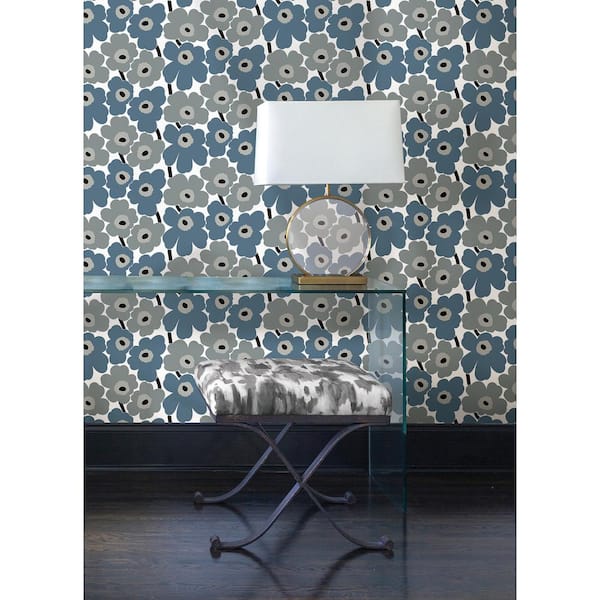 Grey Pieni Unikko Peel and Stick Wallpaper