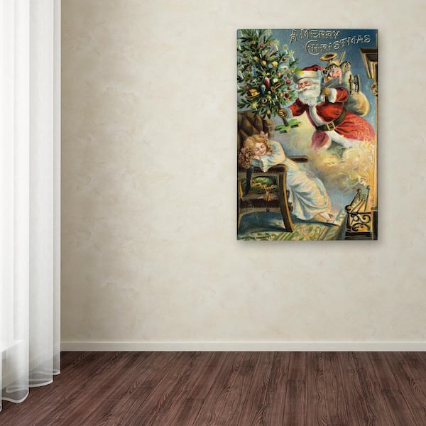 Trademark Fine Art 22 in. x 32 in. Merry Christmas Santa by