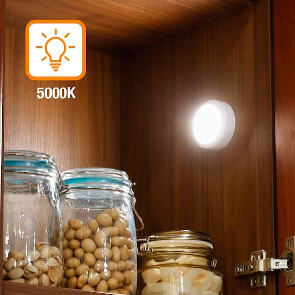 HDX 2.5 in. Battery Powered RGBW Integrated LED White Puck Light