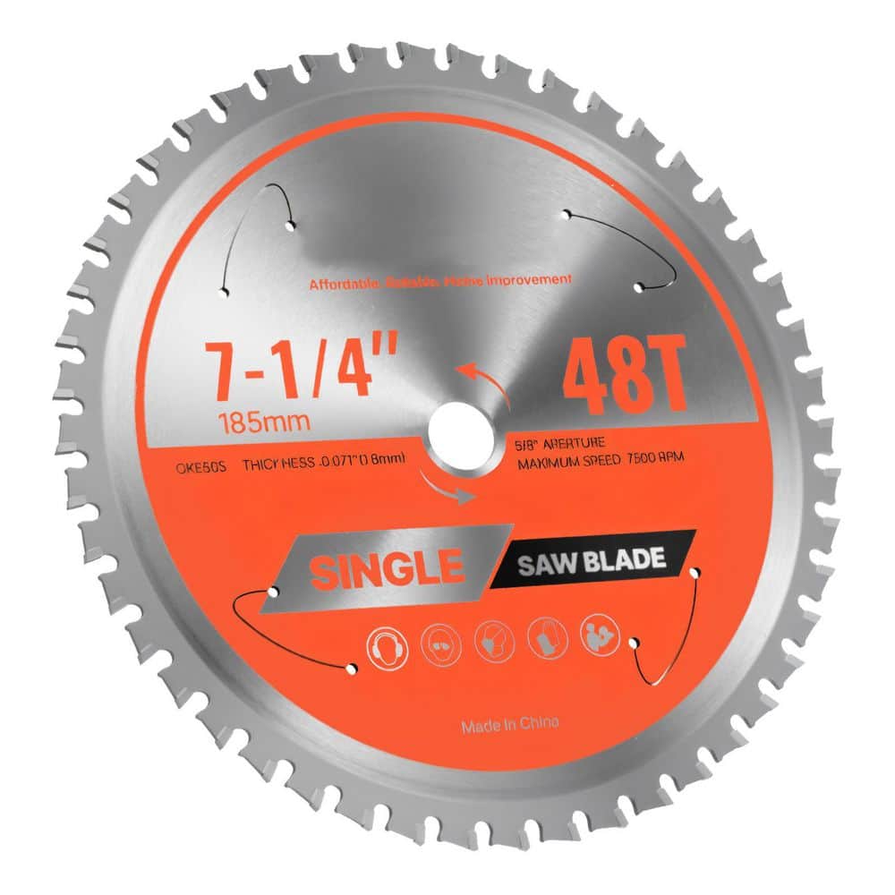 Circular Saw Blade, 7-1/4in. Diameter, 48 Sharp Alloy Teeth, 5/8in. Arbor, Fine Finish, Metal Cutting Blade, 2025 update price history on PriceWatchPro