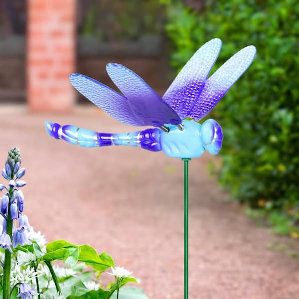Exhart WindyWing Dragonfly Ombre 1.28 ft. Blue Plastic Garden
