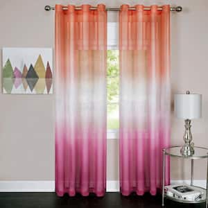 Rainbow 52 in. W x 84 in. L Polyester Light Filtering Window Panel in Pink