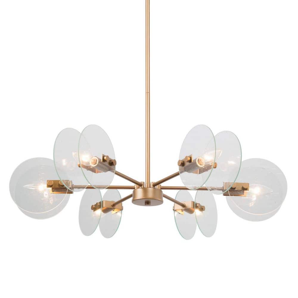 6-Light Gold Chandelier with Seeded Glass Plates price history on PriceWatchPro