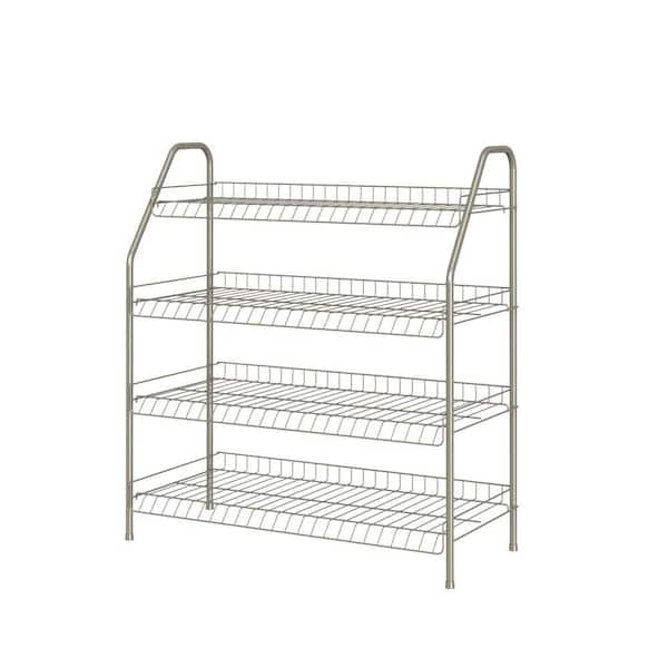 Rubbermaid 4-Tier Wire Shoe Rack, White, Simple Assemble, Storage Shelf for  Organization in Bedroom/Closet