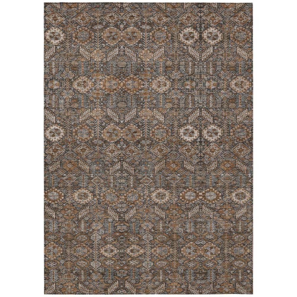 Chocolate 10 ft. x 14 ft. Woven Floral Rectangle Indoor/Outdoor Area Rug price history on PriceWatchPro