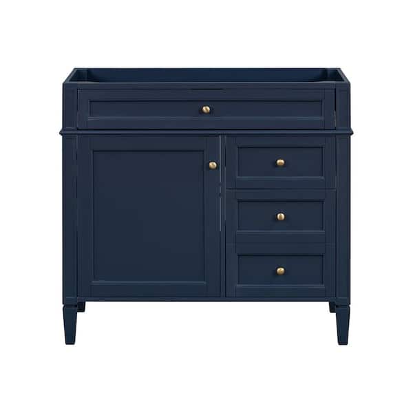 36 in. Bath Vanity Cabinet without Top in Blue Unassembled