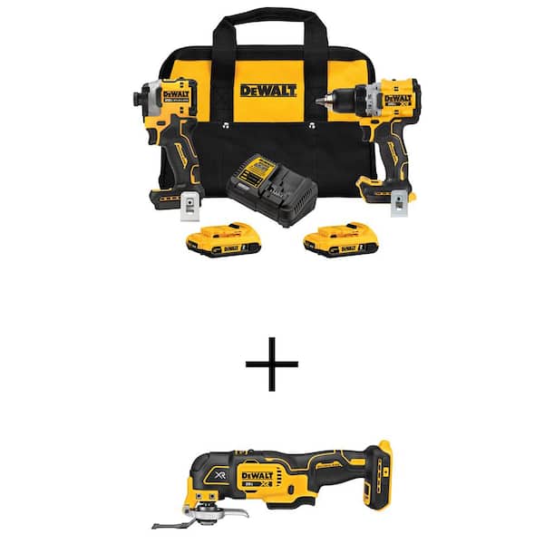 DEWALT 20-Volt MAX Drill/Driver & ATOMIC Impact Driver Combo Kit (2-Tool) with (2) 2.0 Ah Batteries, Charger and Bag