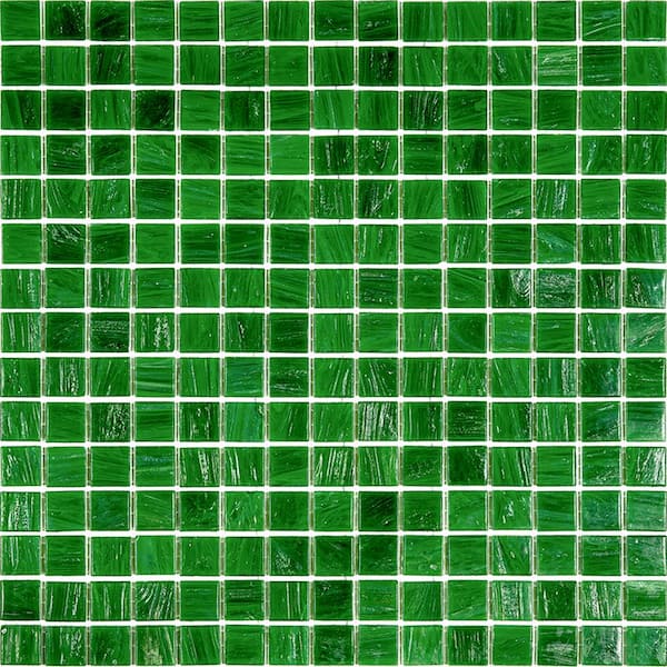 Apollo Tile Celestial 4" x 6" Glossy Kelly Green Glass Mosaic Uniform square Wall and Floor Sample Tile 0.13 sq. ft./Piece (1-Pack)