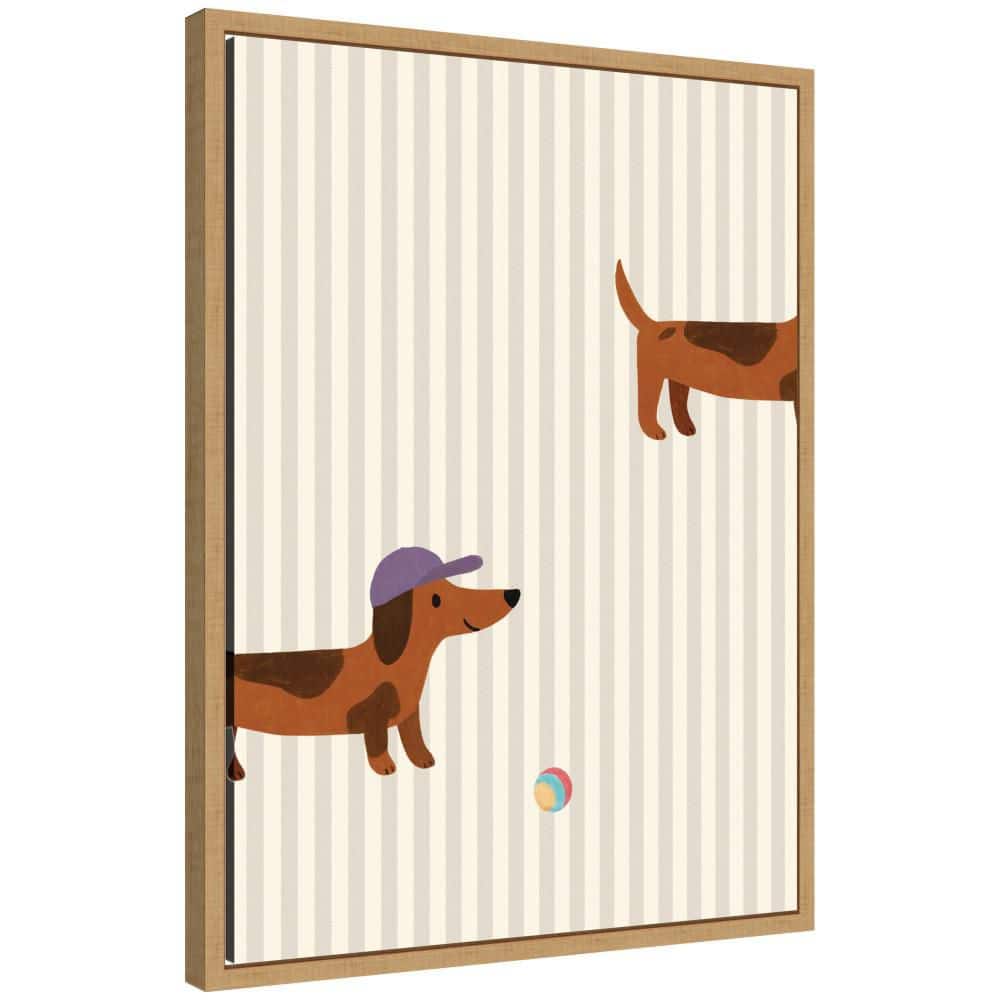 "Sylvie ""Playful Dachshund Puppy Striped"" by Laura Moss Dogs Framed Glass Art Print 24 in. x 18 in." price history on PriceWatchPro
