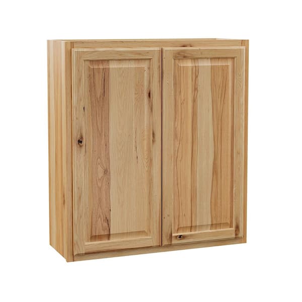 Hampton 33 in. W x 12 in. D x 36 in. H Assembled Wall Cabinet in Natural Hickory