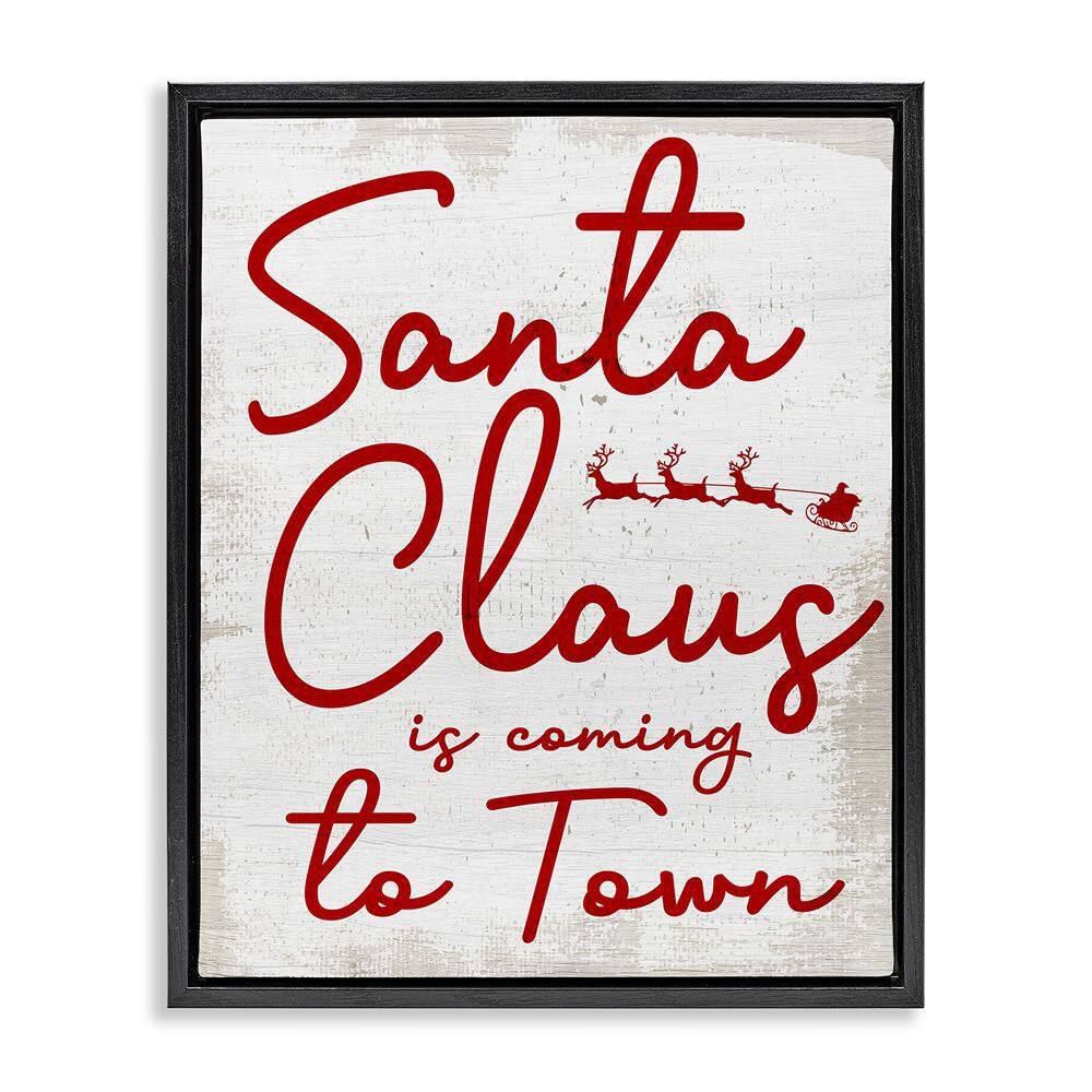 Santa Claus Coming to Town Phrase by Lil' Rue Floater Frame Graphic Art Print Typography 31 in. x 25 in. price history on PriceWatchPro