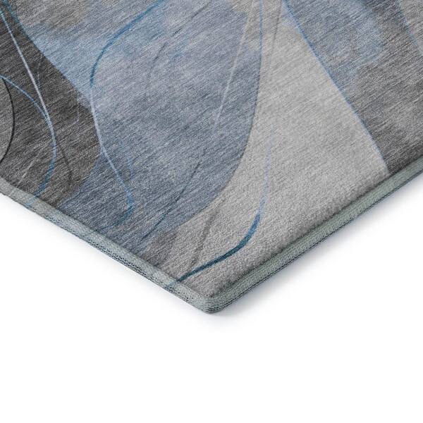 Mayfield Premium Machine Washable Abstract AMF1668 Sky 3 ft. x 5 ft. Area Rug