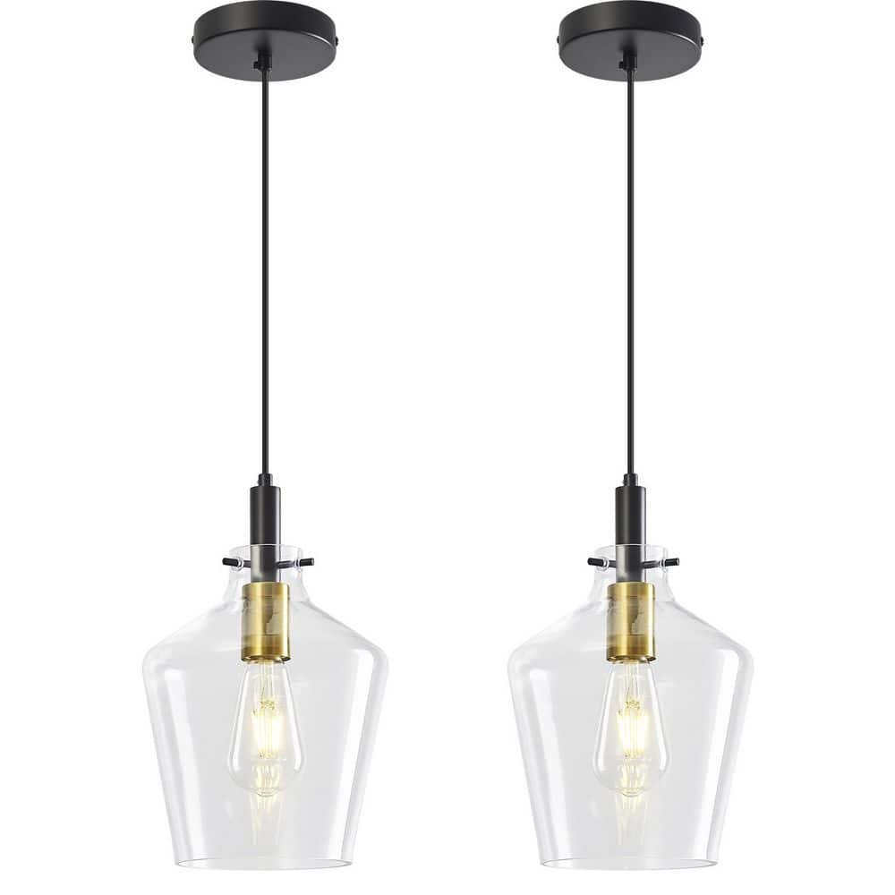 Home Lighting 40W 1-Light BlackGoldClear 2-Pack Adjustable Industrial Modern Pendant Light price history on PriceWatchPro