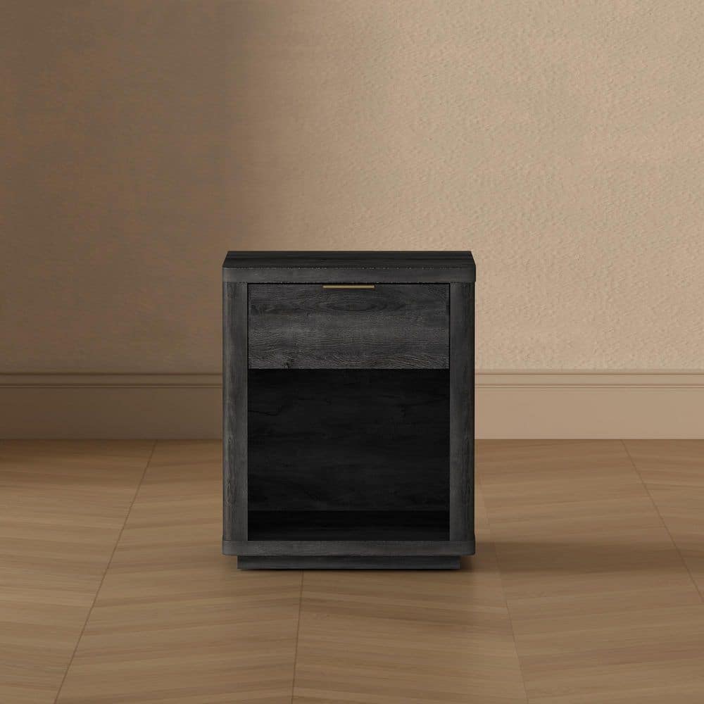 Evelyn Modern Charcoal Grey 1-Drawer 20 in. W Nightstand