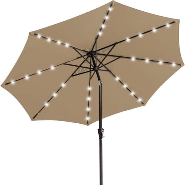 9 gorman lighted patio umbrella HOMSHADE 9ft Solar 8 9 Diam Embrace California's Golden Glow: 9ft