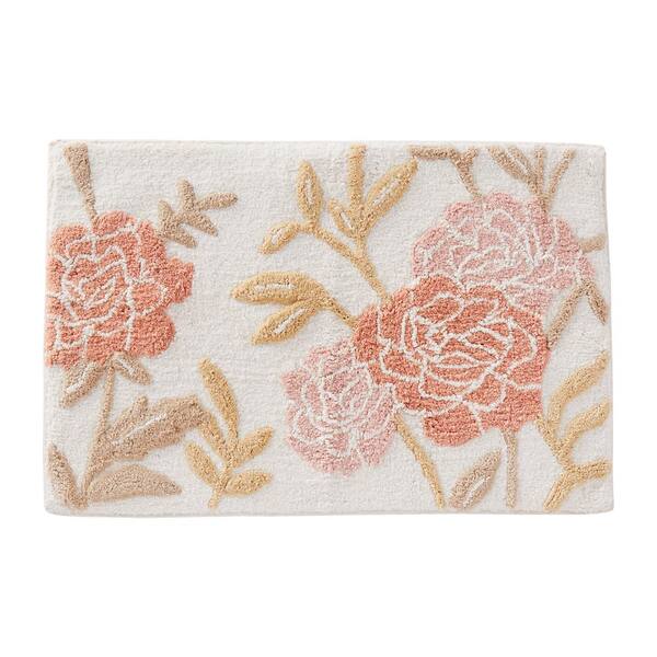 SKL Home 20 in. x 30 in. Pink Misty Floral Cotton Bath Rug