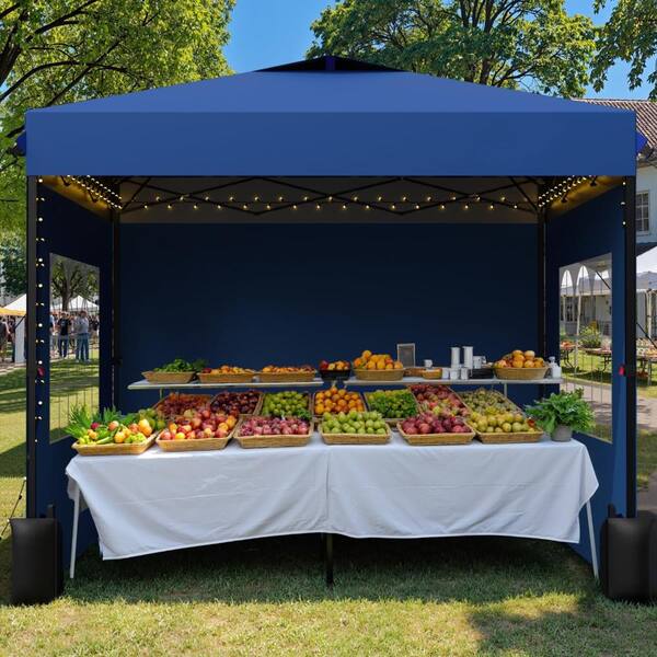8x8 Pop Up Canopy Tent with 3 Sidewalls, Heavy Duty Instant