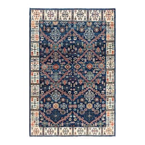 Serapi Blue 4 ft. x 6 ft. Tribal Wool Indoor Area Rug