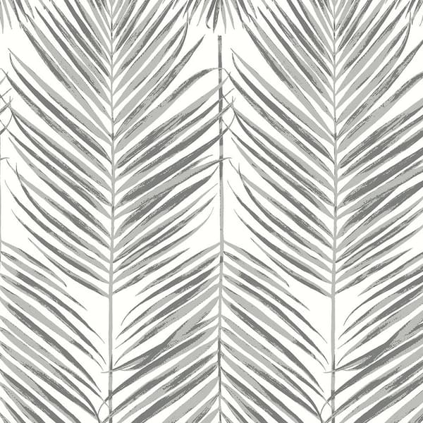Seabrook Designs Daydream Grey Marina Palm Unpasted Nonwoven Wallpaper Roll 57.5 sq. ft.