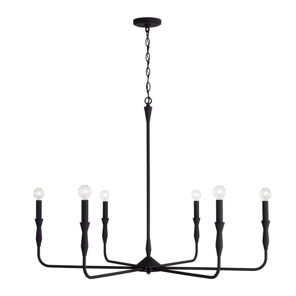 Paloma 41 in. 6-Light Textured Black Chandelier with No Bulbs Included price history on PriceWatchPro
