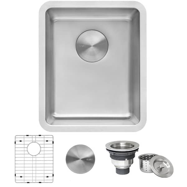Ruvati Modena 15 in. Undermount SIngle Bowl 16-Gauge Stainless Steel Bar Prep Kitchen Sink with Gently Rounded Corners