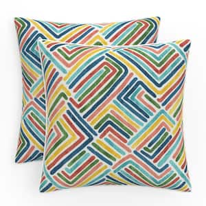 Geometric 16.5 in W x 5 in H Outdoor Accent Throw Pillows 2-Count in Estie Multi