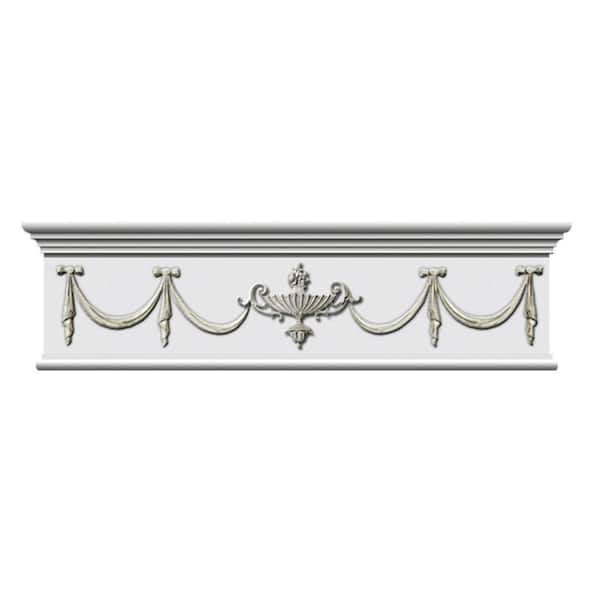 1-3/4 in. x 31-1/2 in. x 7-3/4 in. Decorative Polyurethane Door Surround Applique Moulding