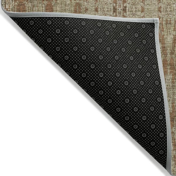 Orange, Taupe, Beige 10 ft. x 14 ft. Woven Moroccan Polyester Rectangle Indoor/Outdoor Area Rug