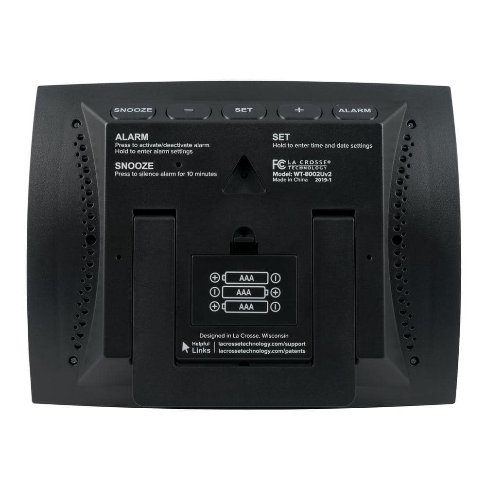 8.7" Black and Silver Digital Indoor Wall Clock
