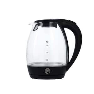 8-Cup Black Glass Electric Kettle