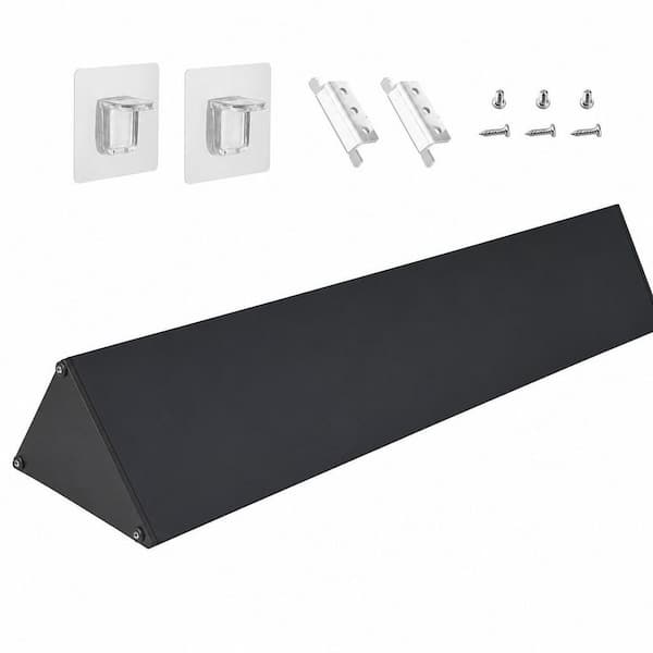 30 in. Black Aluminum Range Rear Filler Kit, Universal Stove Triangular Gap Filler Strip for Slide-in Cooktop