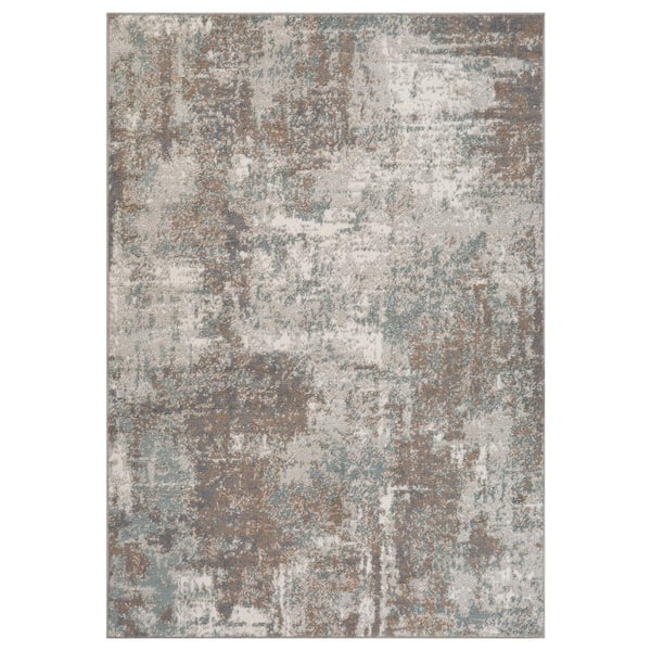 Amer Rugs Alpine Bella Light Brown 6 ft. 7 in. x 9 ft. Abstract Polypropylene Area Rug