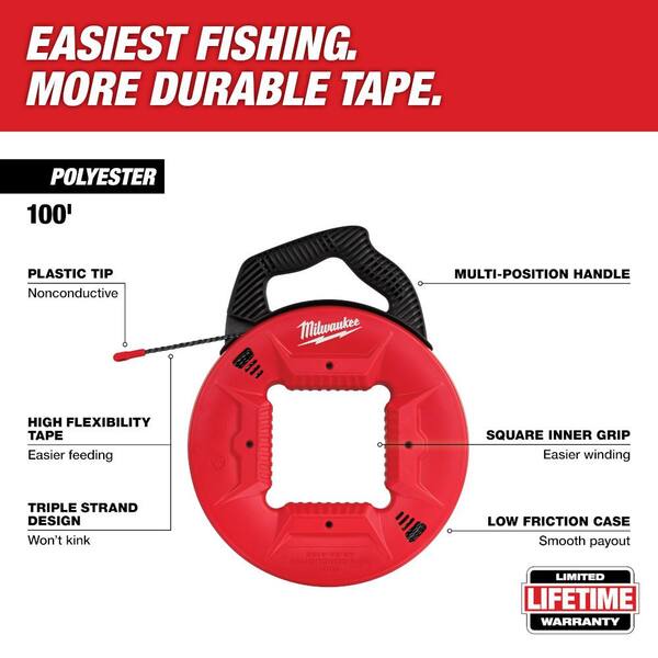 100 ft. Polyester Fish Tape with Non-Conductive Tip (4-Pack)