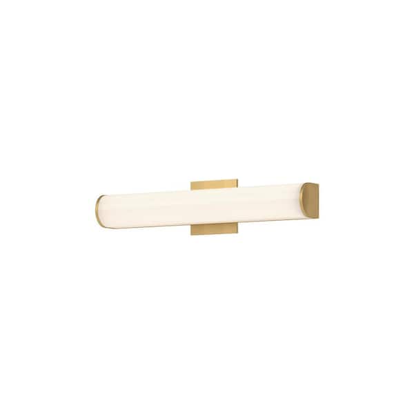 KUZCO Longitude 20-in 1 Light 22-Watt Brushed Gold Integrated LED Vanity Light