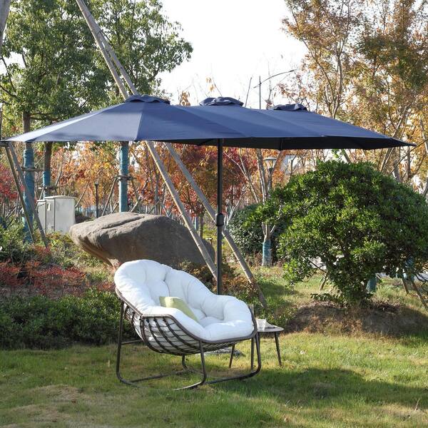 14 ft patio umbrella PURPLE LEAF 14ft Market with Solar LED and Base Double-Sided Rectangle Outdoor Table Sun Umbrellas with Crank for Pool Beach Deck Backyard Taupe : Patio, Lawn & Garden white No weaxty 14-ft Steel Off-white No-tilt