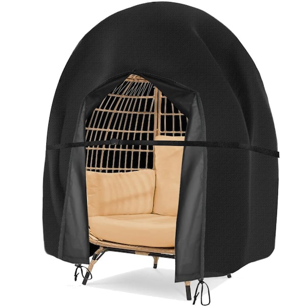 91 x 80 in. Egg Chair Cover Waterproof Patio Furniture Cover Black 1-Piece