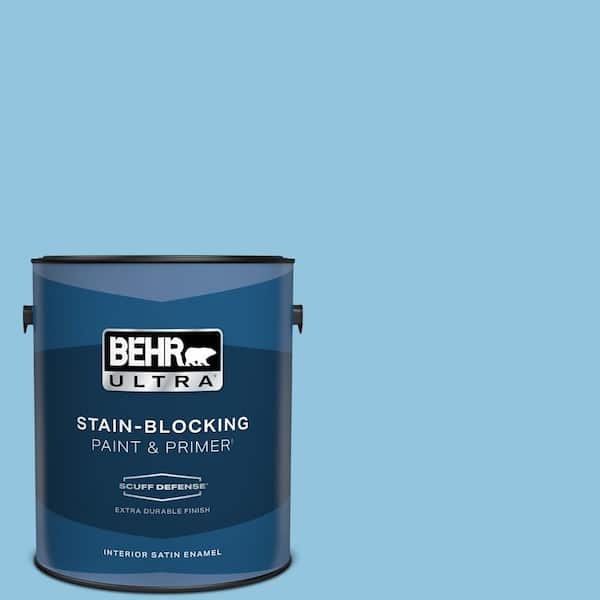 BEHR ULTRA 1 gal. #550D-4 Caribbean Coast Extra Durable Satin Enamel Interior Paint & Primer