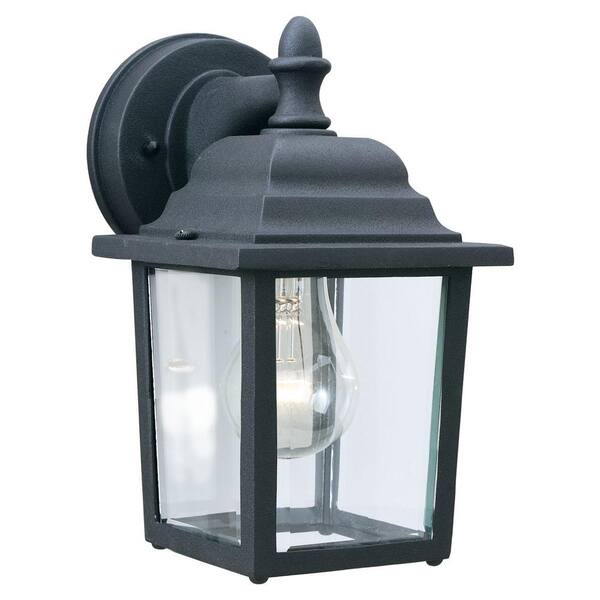 Philips Outdoor Essentials 1-Light Black Outdoor Wall Lantern