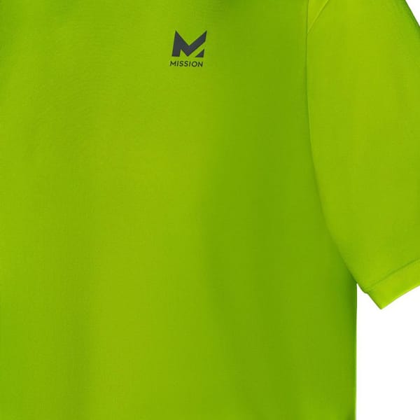Mission Unisex Medium Hi Vis Yellow Cooling Short Sleeve