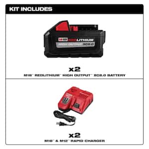 M18 18-Volt Lithium-Ion HIGH OUTPUT Starter Kit with XC (2) 8.0Ah Batteries and Rapid Chargers