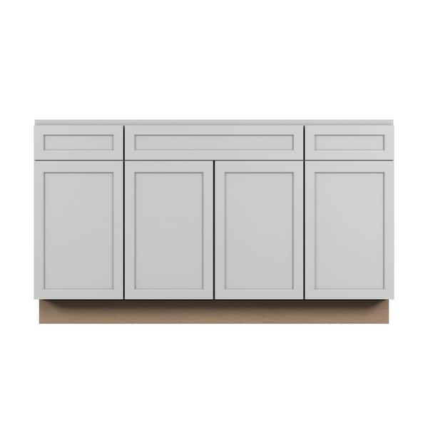 Westport Shaker 60 in. W x 34.5 in. H x 24 in. D in Painted White Plywood Assembled Sink Base Cabinet