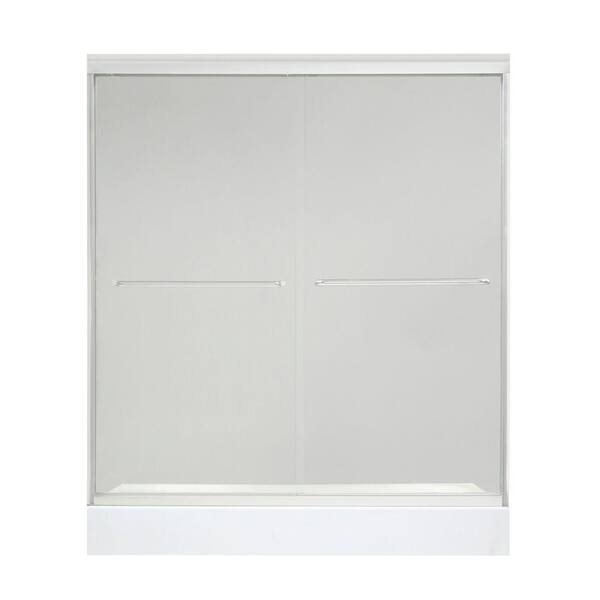 MAAX Tonik 59-1/2 in. x 71 in. Frameless 2-Panel Shower Door in Chrome with Clear Glass