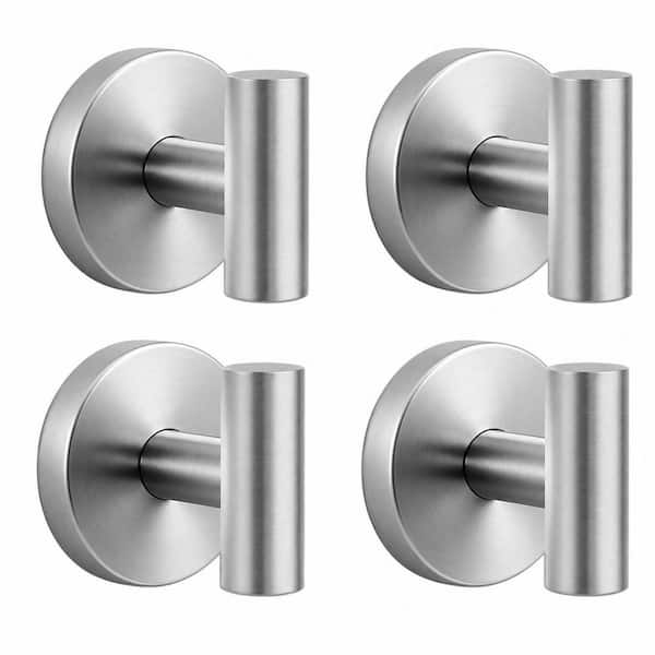 Suction Cup Hook Bath Hook in Silver Finish Heavy Duty No Drill Removable Towel Hook for Glass Window 4 Pack J-Hook
