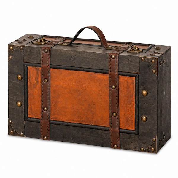 Vintiquewise Wooden Vintage Luggage Trunks - Antique Carry on