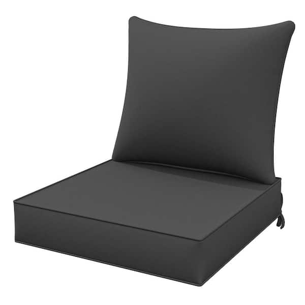 WNP 19 in. x 19 in. x 4 in. Square Outdoor Deep Seating Cushion Set Seat and Back Cushion for Lounge Chair Grey