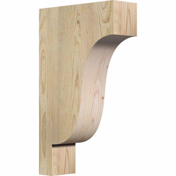 Ekena Millwork 4 in. x 12 in. x 20 in. Douglas Fir Newport Rough Sawn Corbel