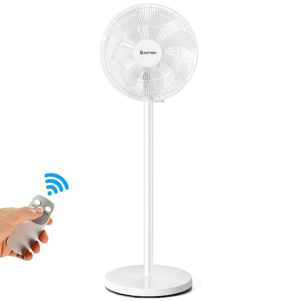 Costway 29 in. x 37.5 in. x 45.5 in. Oscillating Pedestal Fan with Remote Control
