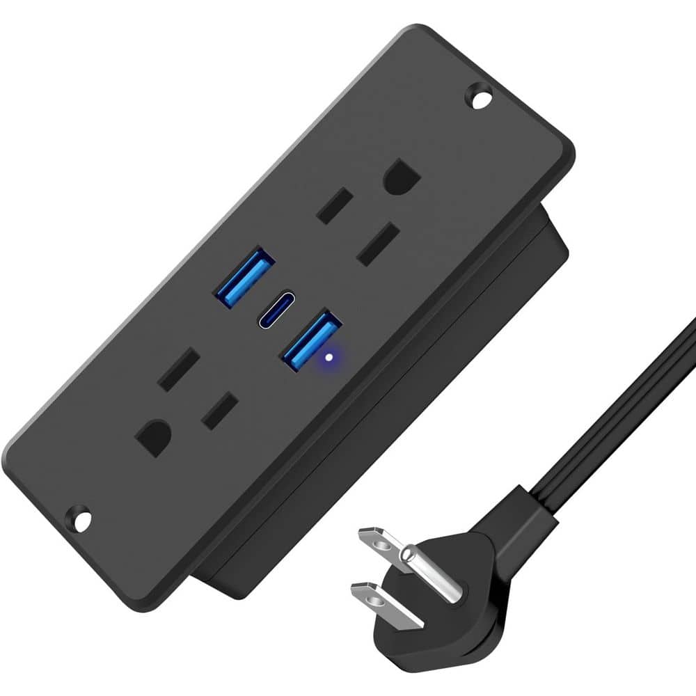 6 ft 2-Outlet 2 USB-A Ports 1 USB-C Ports Surge Protector with 65W Fast Charging Recessed Flat Plug price history on PriceWatchPro